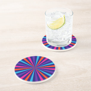 Dessous De Verre En Grès Décor de roue à éclat de soleil coloré
