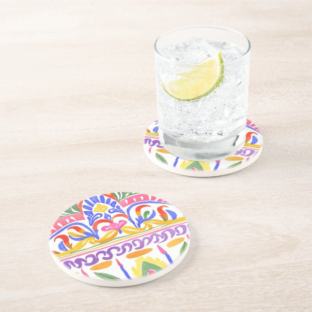 Dessous De Verre En Grès décoration traditionnelle roumaine (Côté)