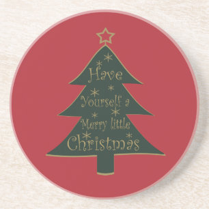 Dessous De Verre En Grès Décorations de pin de Noël joyeux