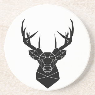 Dessous De Verre En Grès Deer Head Fichier Ai Géométrique Deer Silhouette S