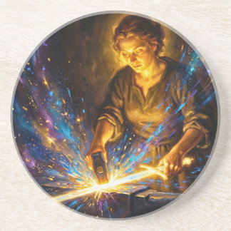 Dessous De Verre En Grès Déesse Celtique de la Forge Épée de Fantasy Ar