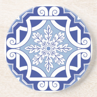 Dessous De Verre En Grès Défilement feuille d'hiver