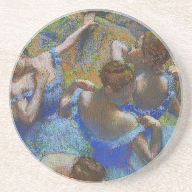 Dessous De Verre En Grès Degas Blue Dancers Pastel Fine Art Masterpiece (Devant)