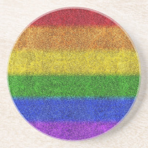 Dessous De Verre En Grès Dégradé de la Parties scintillant arc-en-ciel tomb