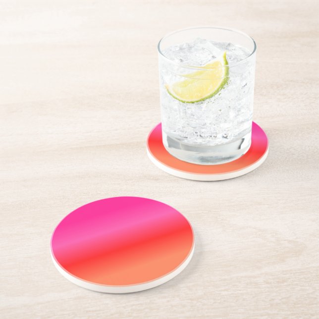 Dessous De Verre En Grès Dégradé de rose, rouge et orange (Côté)