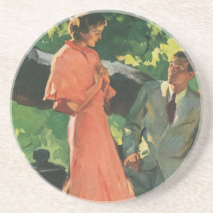Dessous De Verre En Grès Demande en mariage vintage ; veux-tu m'épouser ?