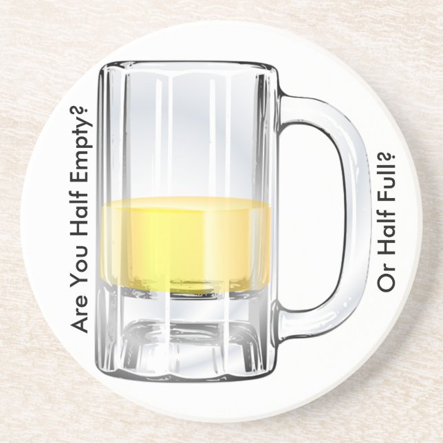Dessous De Verre En Grès Demi-Dessous de verre vide ou demi-plein (Devant)
