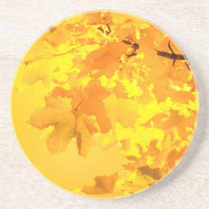 Dessous de verre en grès d'érable jaune
