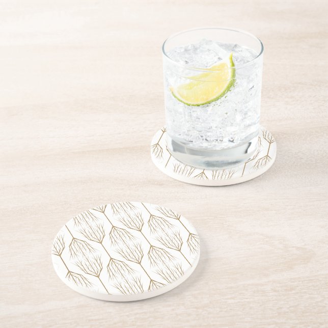 Dessous de verre en grès des arbres d'hiver (Côté)