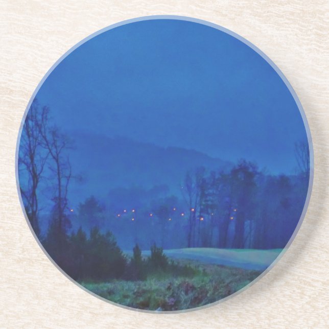 Dessous De Verre En Grès Des lumières scintillantes dans un Blue Mountain M (Devant)