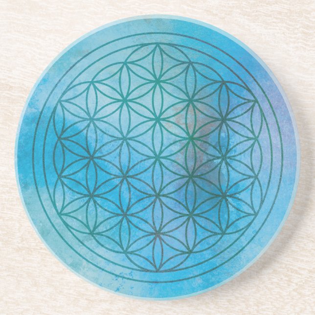 Dessous De Verre En Grès Descendance – Fleur de Vie (Devant)