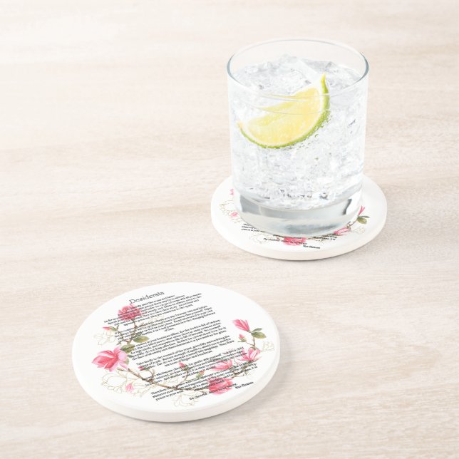Dessous De Verre En Grès Desiderata par Max Ehrmann (Côté)
