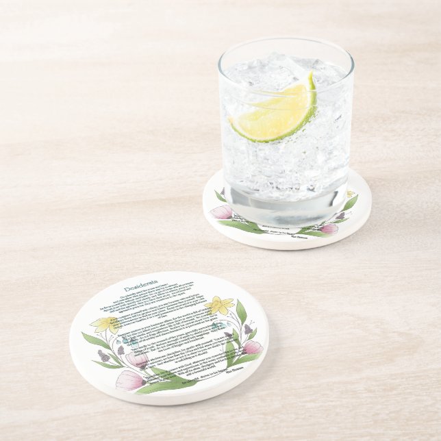 Dessous De Verre En Grès Desiderata par Max Ehrmann (Côté)