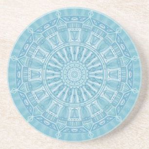 Dessous De Verre En Grès Design boho bleu et turquoise moderne