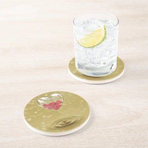 Dessous De Verre En Grès Design de coeur en verre romantique