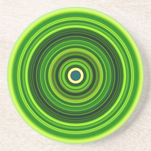 Dessous De Verre En Grès Design Mandala vert géométrique-64555 (Devant)