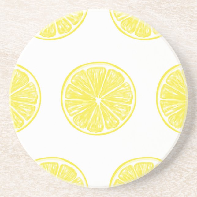 Dessous De Verre En Grès Design motif de tranches de citron (Devant)