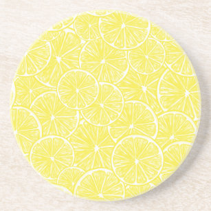 Dessous De Verre En Grès Design motif de tranches de citron