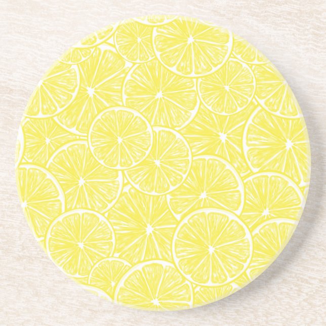 Dessous De Verre En Grès Design motif de tranches de citron (Devant)