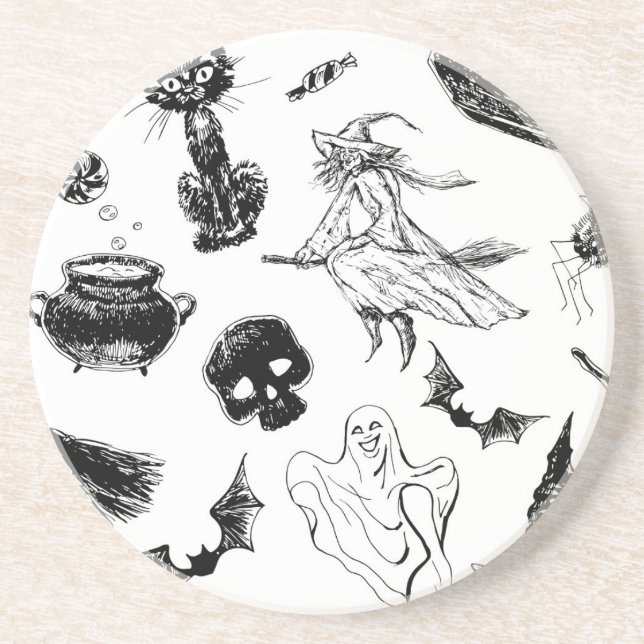 Dessous De Verre En Grès Design motif d'Halloween (Devant)