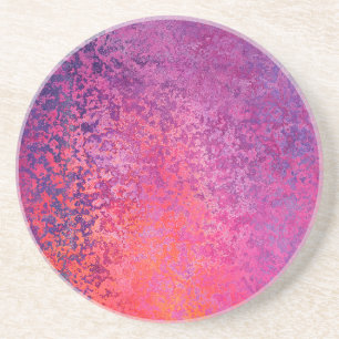 Dessous De Verre En Grès Design texturé Abstrait en rose et violet