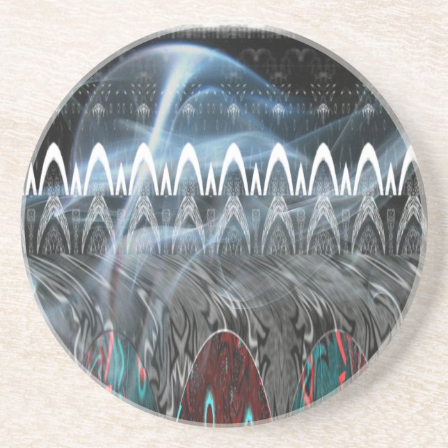 Dessous De Verre En Grès Design Tribal Edgy moderne. (Devant)