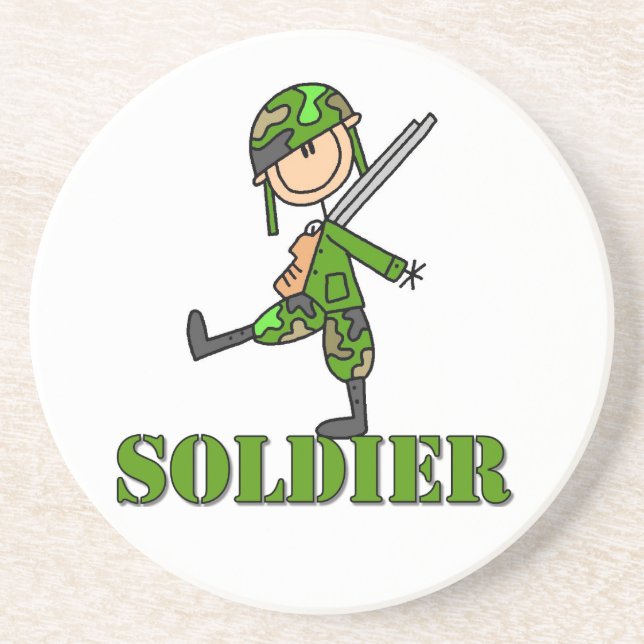 Dessous De Verre En Grès Dessin de soldat bâton (Devant)