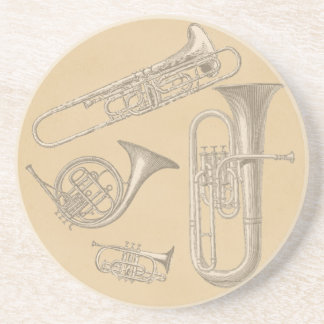 Dessous De Verre En Grès Dessins de cru d'instruments en laiton