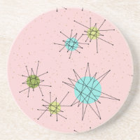 Dessous de verre atomiques iconiques roses de grès