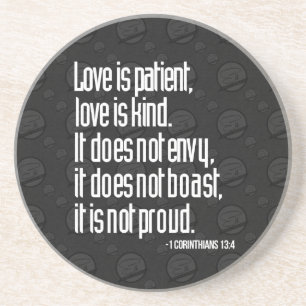 Dessous De Verre En Grès Dessous de verre de 1 de Corinthiens grès de 13:4