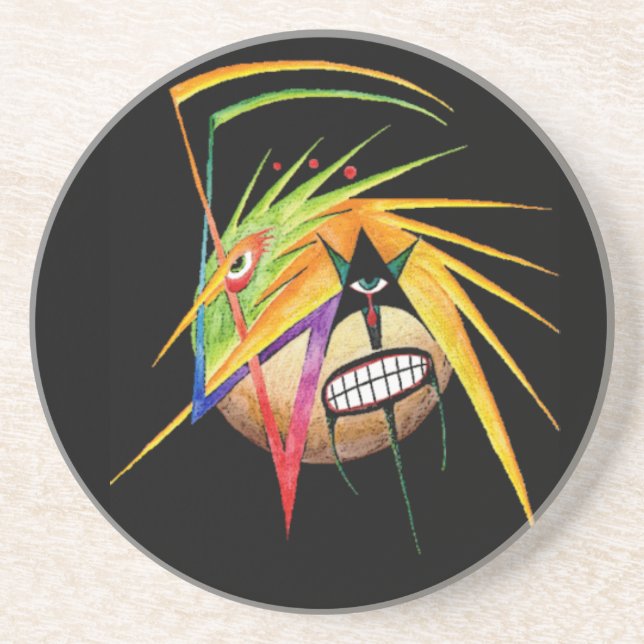 Dessous De Verre En Grès "Dessous de verre de boissons de mandala du (Devant)