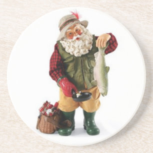 DESSOUS DE VERRE EN GRÈS **DESSOUS DE VERRE DE CHASSE PÈRE NOËL*** EN PIERR
