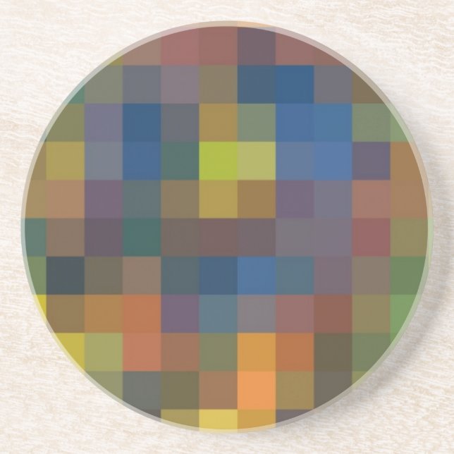 Dessous De Verre En Grès Dessous de verre de grès Carrés Brown bleu (Devant)