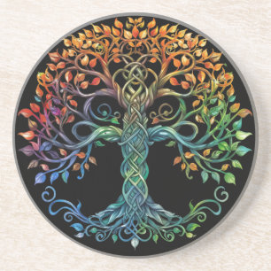 Dessous De Verre En Grès Dessous de verre de grès celtique de l'arbre de vi