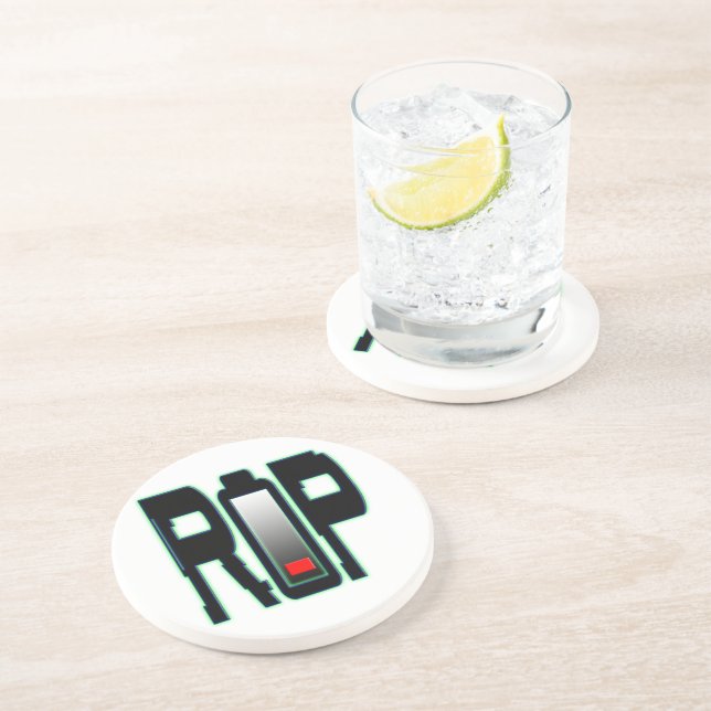 Dessous De Verre En Grès DESSOUS DE VERRE de grès de batterie RIP (Côté)