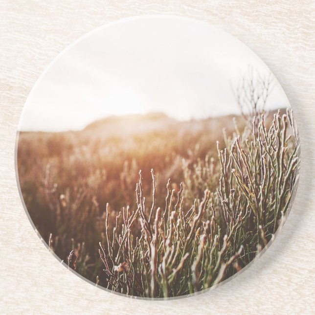 Dessous De Verre En Grès Dessous de verre de grès de Boho Grass Field (Devant)