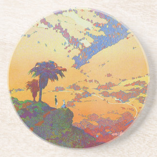 Dessous De Verre En Grès Dessous de verre de grès de Californie vintage
