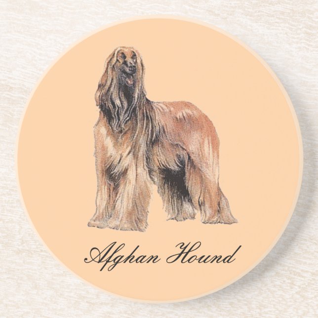 Dessous De Verre En Grès Dessous de verre de grès de Hound Afghanistan (Devant)