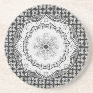 Dessous De Verre En Grès Dessous de verre de grès de houx et de flocon de
