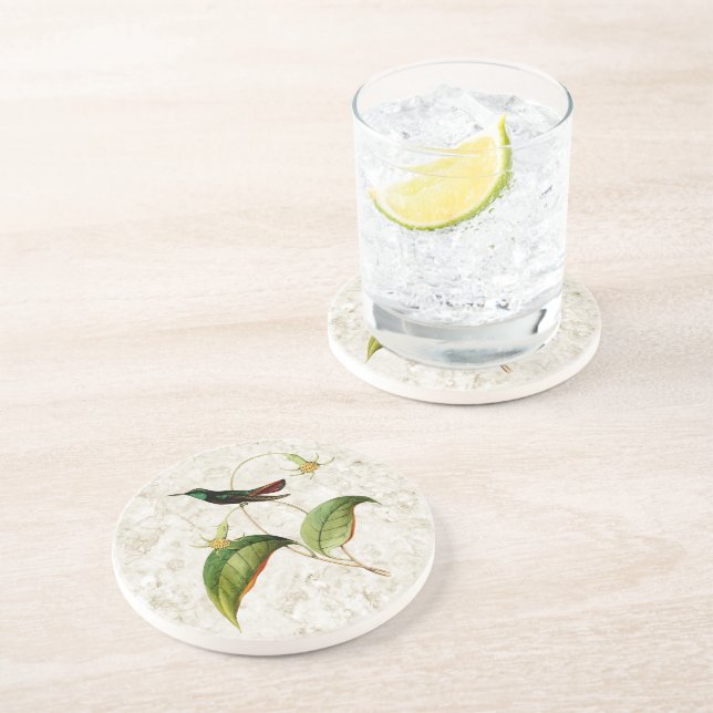 Dessous De Verre En Grès Dessous de verre de grès de Mango-colibri vert (Côté)