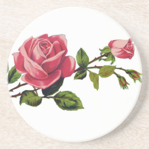 Dessous De Verre En Grès Dessous de verre de grès de rose rouge