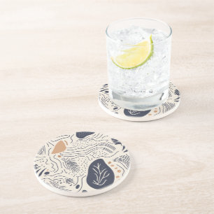 Dessous De Verre En Grès Dessous de verre de grès de Waves méditerranéennes