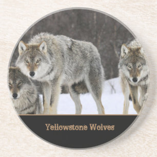 Dessous De Verre En Grès Dessous de verre de grès des loups de Yellowstone