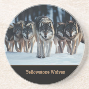 Dessous De Verre En Grès Dessous de verre de grès des loups de Yellowstone