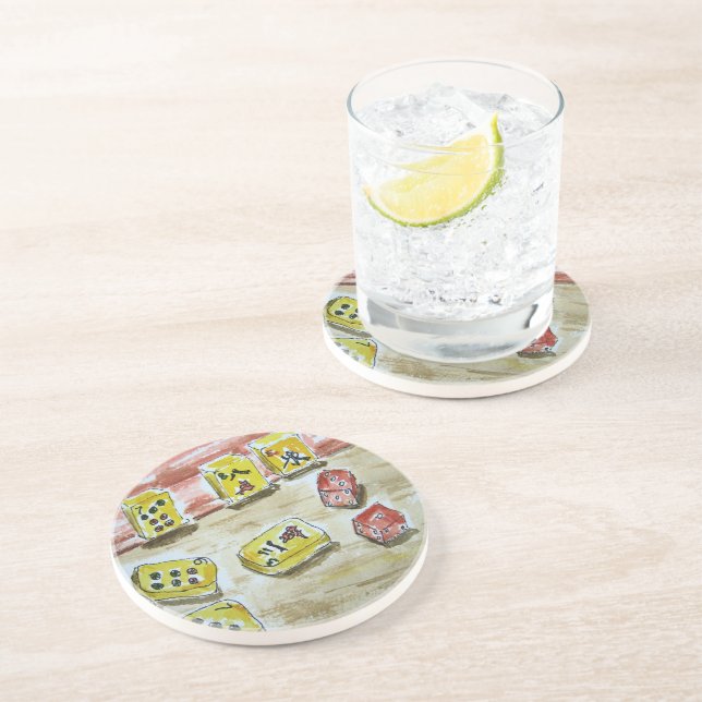Dessous De Verre En Grès Dessous de verre de grès d'heure-milliampère Jongg (Côté)