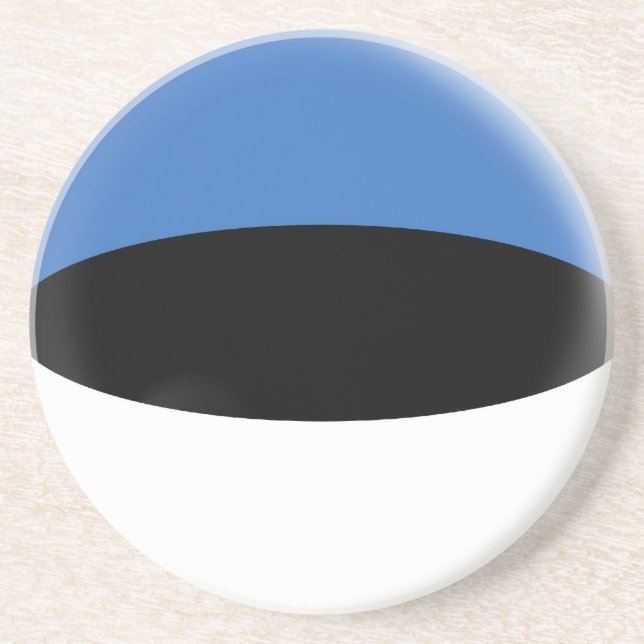 Dessous De Verre En Grès Dessous de verre de grès - drapeau de l'Estonie (Devant)