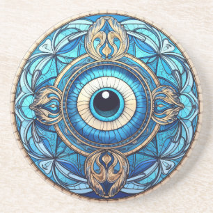 Dessous De Verre En Grès Dessous de verre de grès Evil Eye