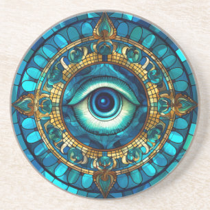 Dessous De Verre En Grès Dessous de verre de grès Evil Eye