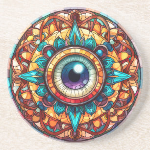 Dessous De Verre En Grès Dessous de verre de grès Evil Eye