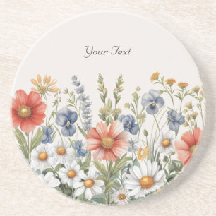 Dessous De Verre En Grès Dessous de verre de grès Fleur sauvage coloré